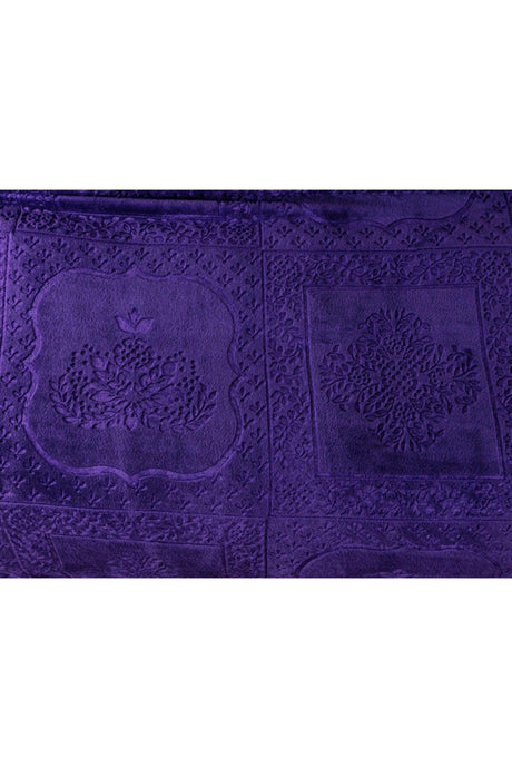 Rochelle Mink Emboss Double Blanket - Purple - Swordslife