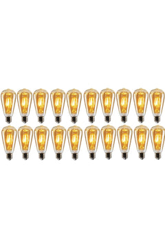 Edison ST67 LED Bulb, 6W, Vintage Filament Design, 20-Pack, Warm Yellow 2200K