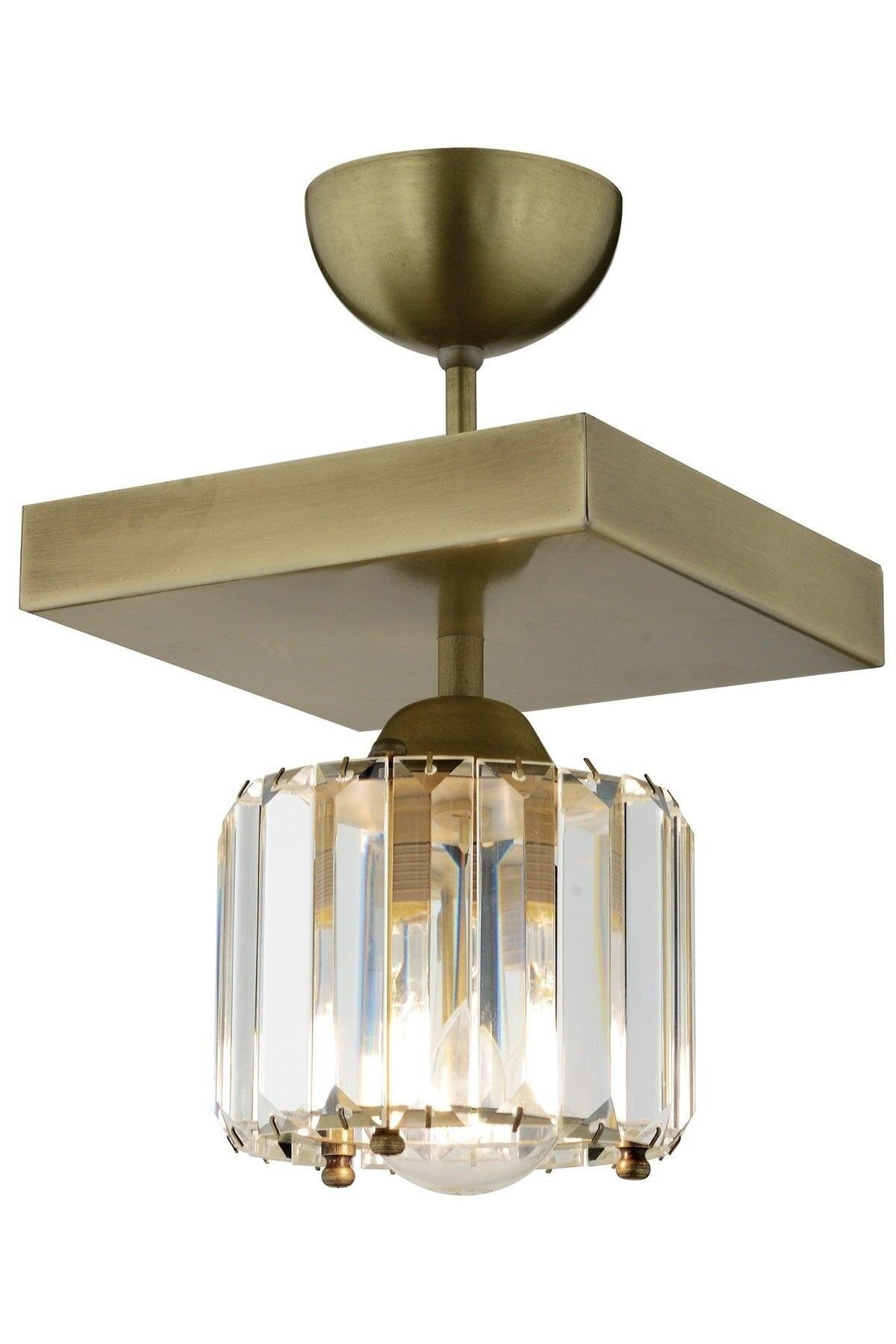 Sabrina Single Olding Plafonyer Crystal Stone Modern Design Kristal Hall Chandeler - Swordslife