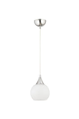 Sante Single Chrome White Glass Modern Pendant Chandelier - Swordslife