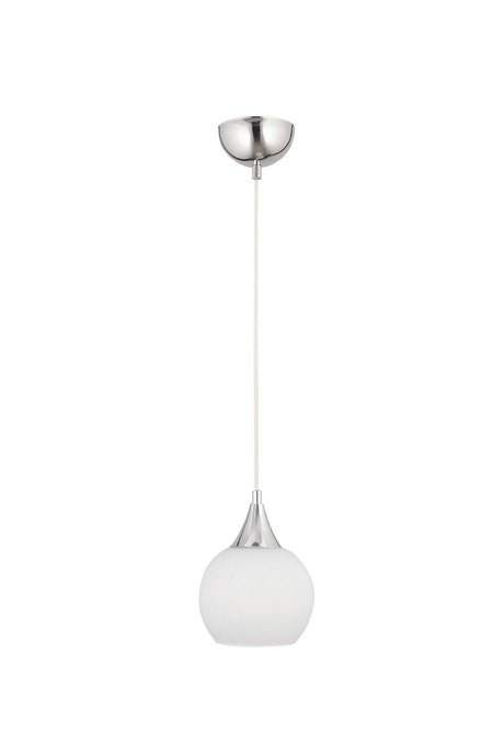 Sante Single Chrome White Glass Modern Pendant Chandelier - Swordslife