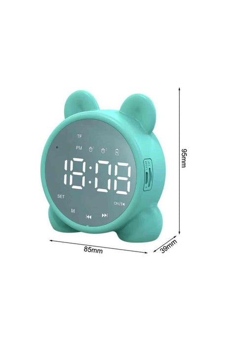 Rechargeable Bluetooth Speaker Fm Radio Sd Card Alarm Clock Digital Mirror Desk Clock - Swordslife