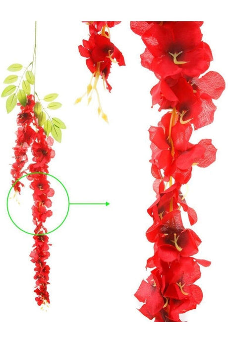 Dangling Artificial Flower Acacia Red 80 Cm 12 Pieces Vineyard With 3 Dangling Branches - Swordslife