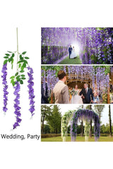 Suspended Artificial Flower Acacia Purple Dark 80 Cm 12 Vineyards With 3 Overhanging Branches - Swordslife