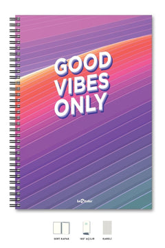 A5 square ruled notebook with flexible cover and spiral binding