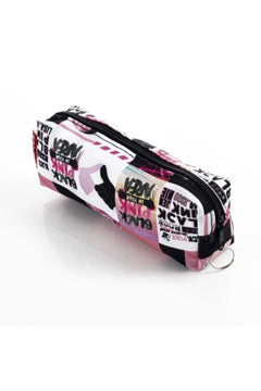 Black and Pink Patterned Ballpoint Pen