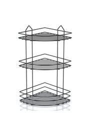 Schwarze 3 Ebenen Ecken Badezimmer Shampoo Schwamm Dusche Shelf Supplement03 - Swordslife
