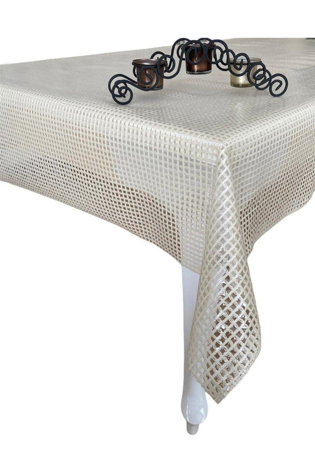 Transparent Coated Knitted Straw Patterned Pvc Oilcloth Table Cloth Cream - Swordslife