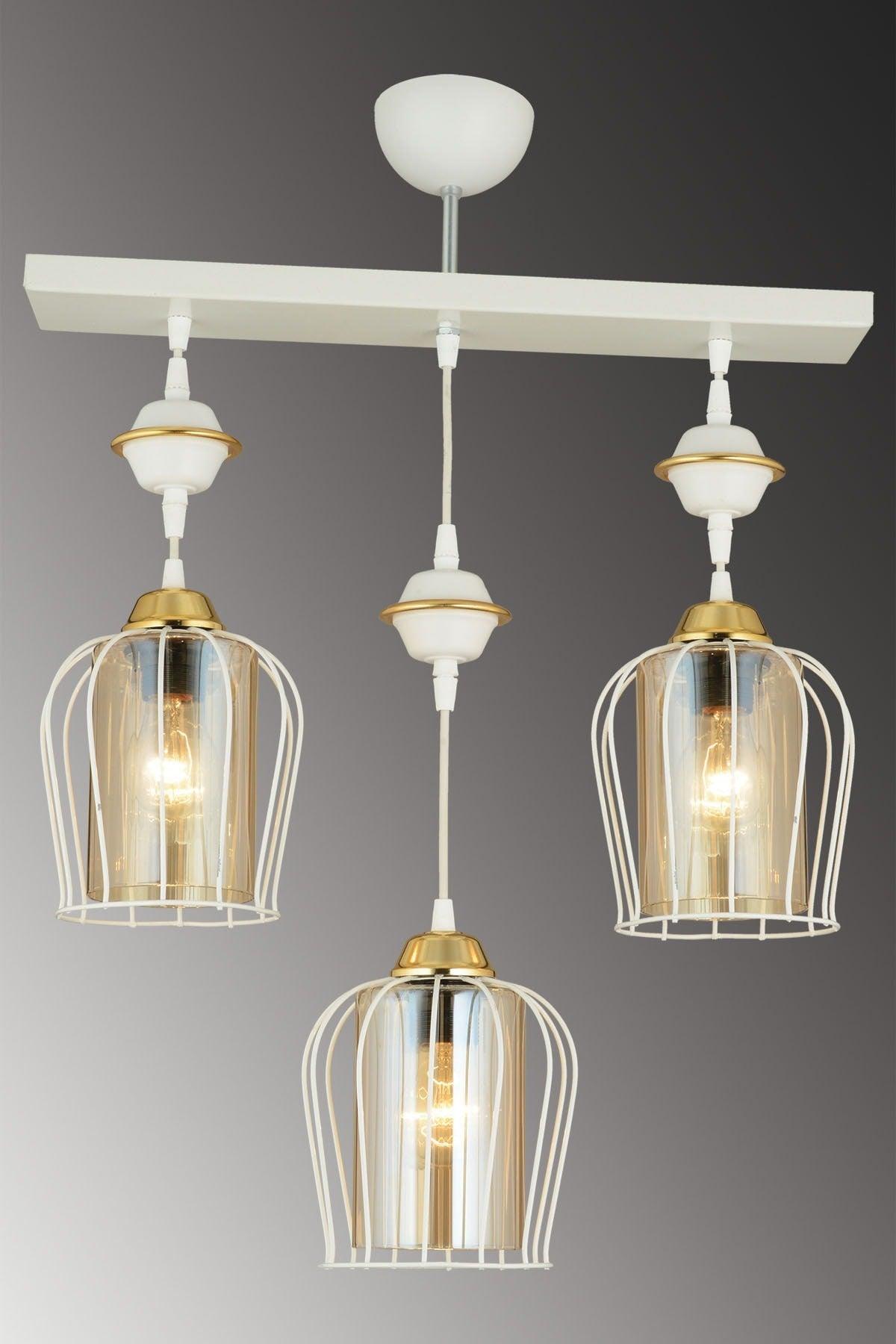 Sequential White Triple Parachute Downward Facing Luxury Chandelier - Swordslife
