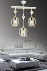 Sequential White Triple Parachute Downward Facing Luxury Chandelier - Swordslife