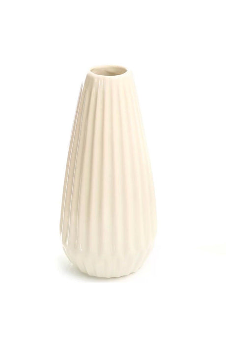 Ceramic Serrated Vase - Cream - Swordslife