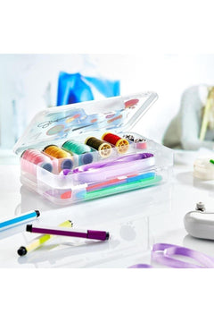 Multi-compartment sewing and embroidery needle and thread organizer