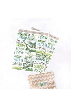 Botanical patterned sticker sheets for crafts and packaging