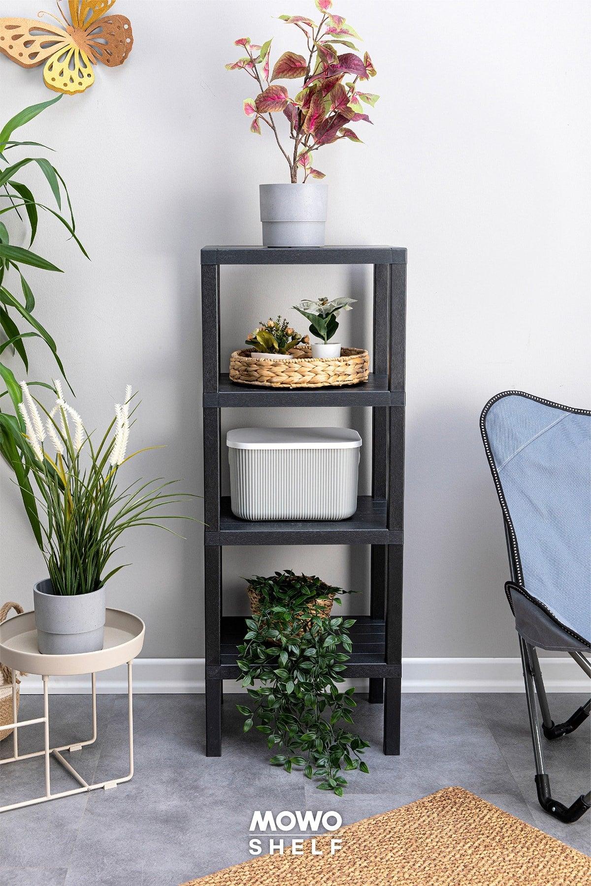 Shelf 4-Tier Organizer Shelving Unit Black, Bookshelf, Bathroom, Kitchen Shelf. Shoe Rack, Organizer - Swordslife