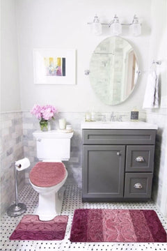 Set of 3 silver polypropylene bathroom closet accessories
