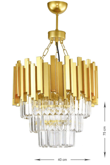 Sima 40 Cm Crystal Glass Stone Luxury Chandelier - (Yellow Gilding) - Swordslife