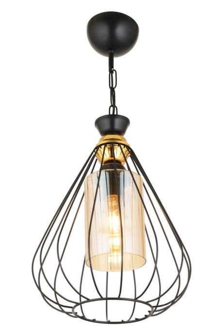 Single Tulip Black Modern Downward Facing Chandelier - Swordslife