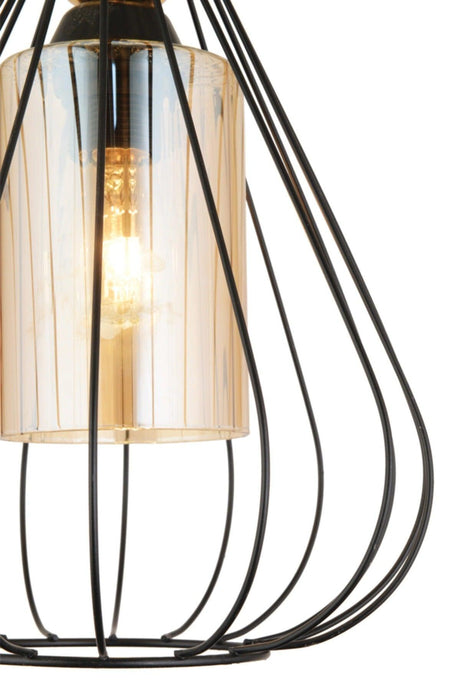 Single Tulip Black Modern Downward Facing Chandelier - Swordslife