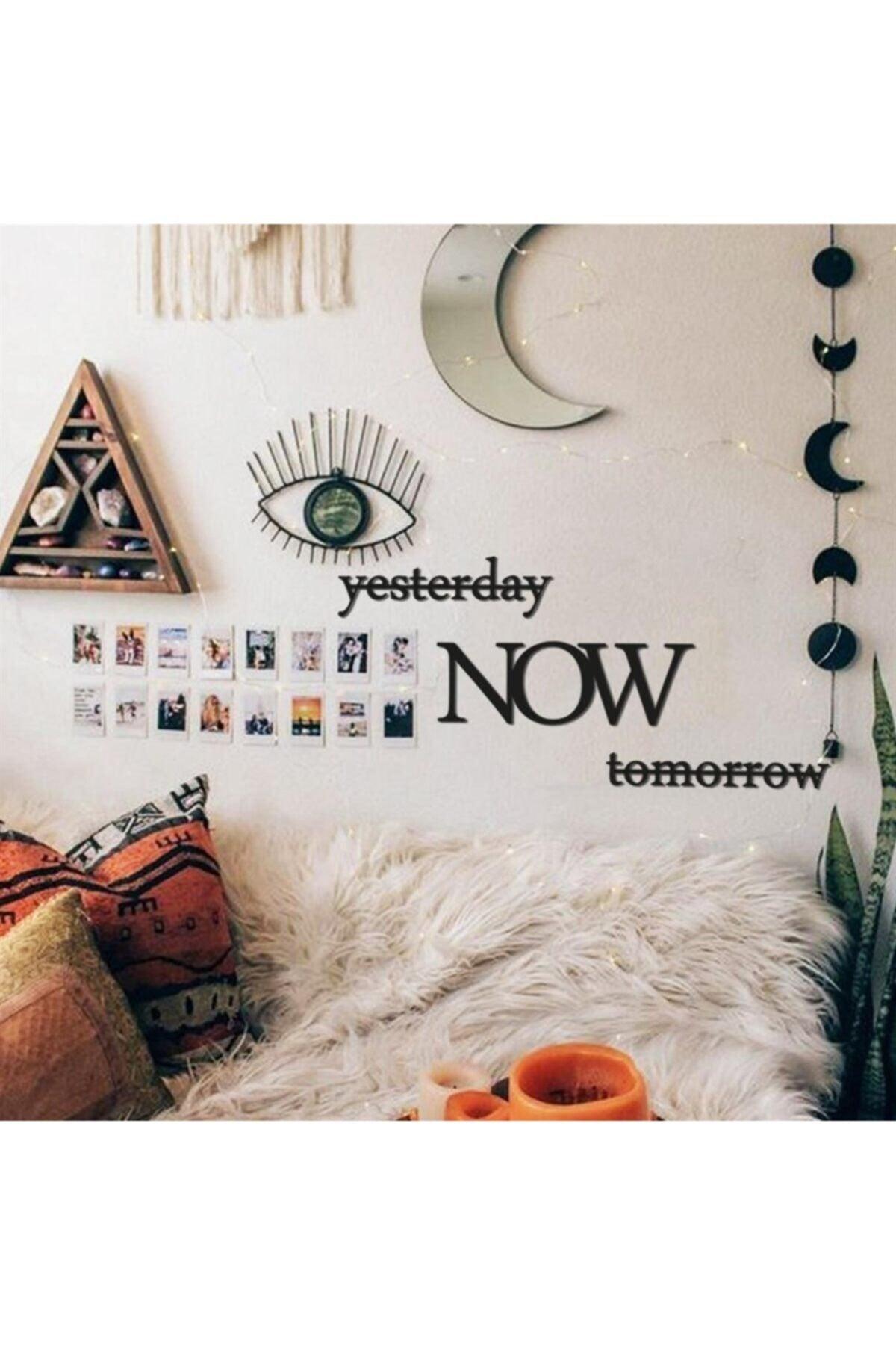 Black Wood Yesterday Tomorrow Now Wall Decor 50x50cm Painting For Living Room Living Room Game Room - Swordslife