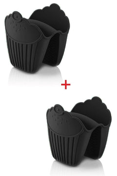 Black Silicone Oven Pot Holder – Heat‑Insulated Pair