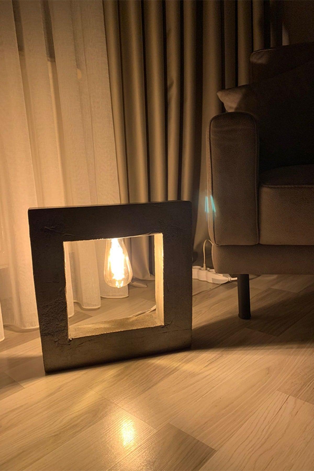 Square Special Design Decorative Concrete Floor Lamp | Lampshade | 100% Handmade - Swordslife