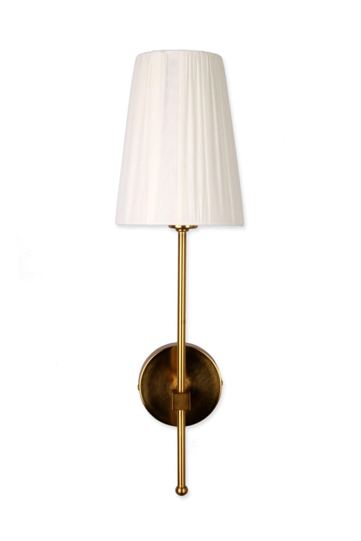 Stick Modern Honey Color Coated Sconce - Buttoned - Swordslife