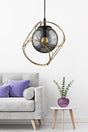 Suna Single Chandelier Gold Smoked Glass - Swordslife