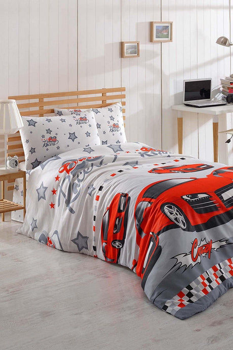 Single Easy-Iron Duvet Cover Set Crazy Red - Swordslife