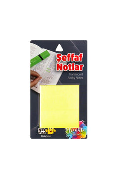 Yellow Transparent Sticky Notes - 75x75mm - 50 Sheets