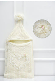 Knitwear Cfr Cream Heart Swaddle - Mother's Car - Swordslife