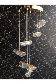 Tuana Chandelier Alex 6 Pcs Gold Color Chandelier - Swordslife
