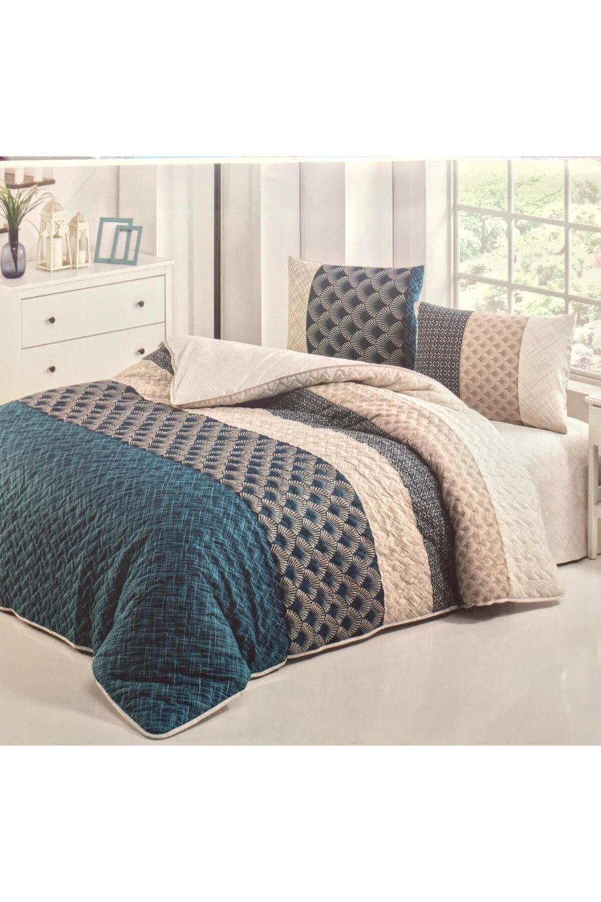 Turquoise 4 Seasons Quilted Double Duvet Cover Set - Swordslife