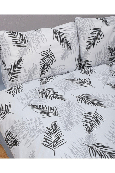 Feather Pattern, Double Sided, Double Duvet Cover Set, Cotton Duvet Cover, Feather Gray - Swordslife