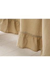 Vague Cotton Frilly Table Cloth 160x240 Cm Beige - Swordslife