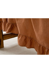 Vague Cotton Frilly Table Cloth 160x240 Cm Terracotta - Swordslife