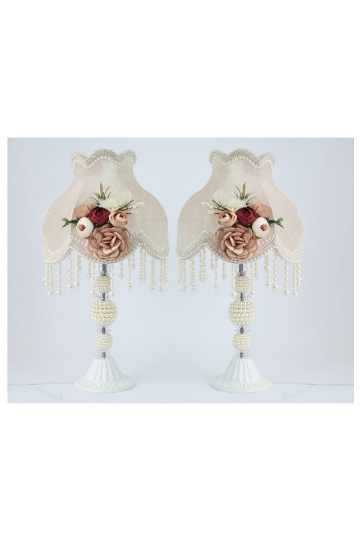 Velvet Covered Floral Decorated Lampshade - Swordslife