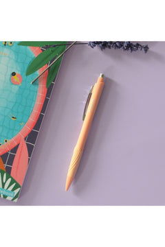 Versatile 0.7mm tip pen with retractable eraser in orange