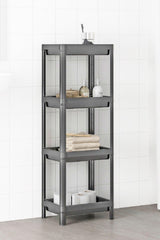 Vesken 4 Tiers Bathroom Shelving Unit Gray Bathroom