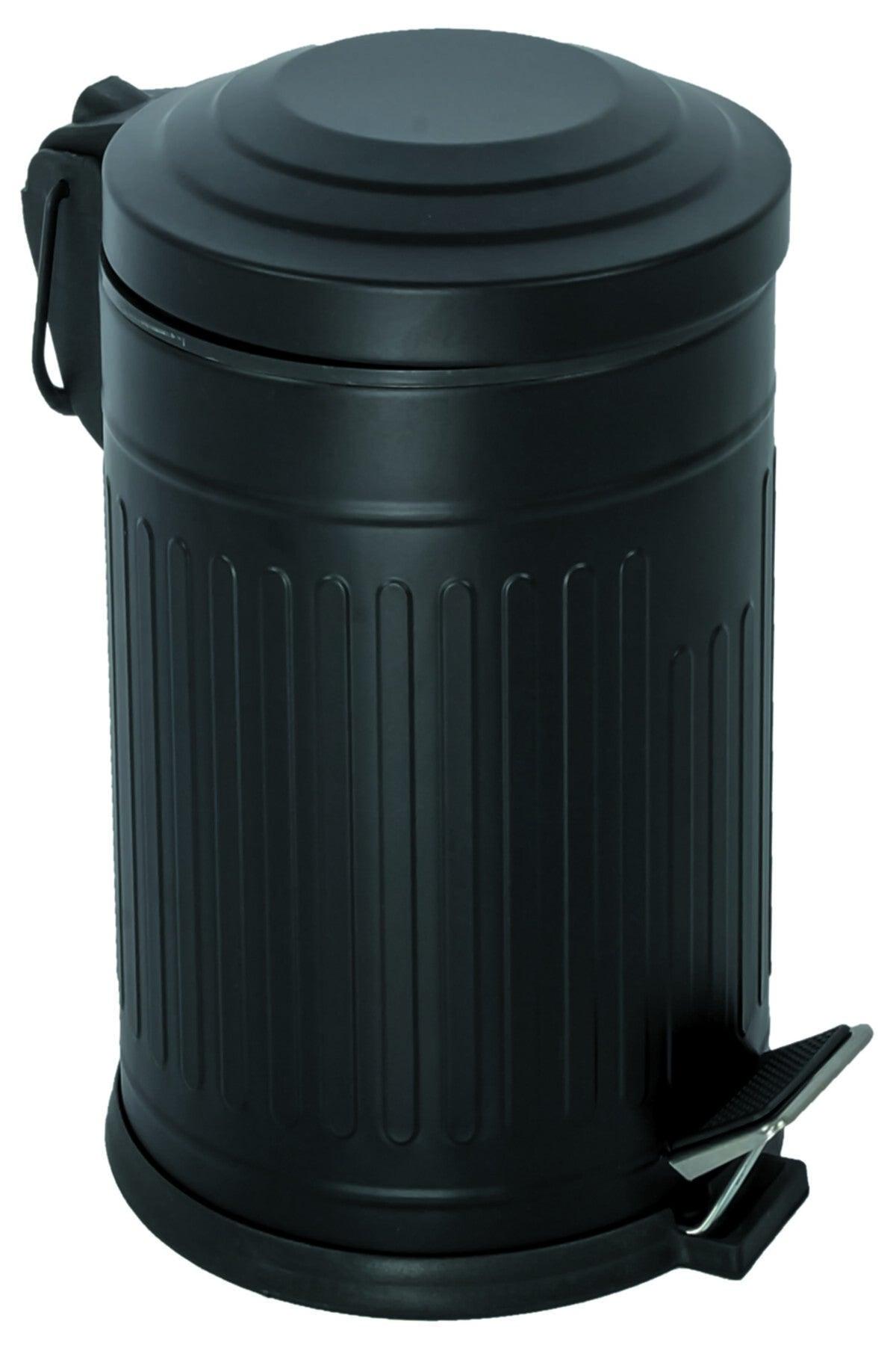 Vintage Trash Can Striped Black 16 lt - Swordslife