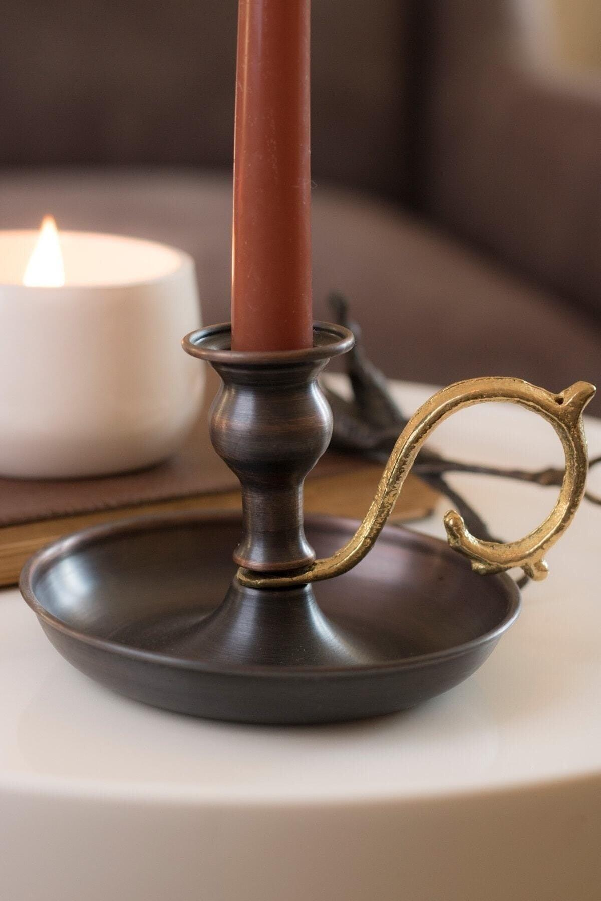 Copper Hand Candlestick - Swordslife