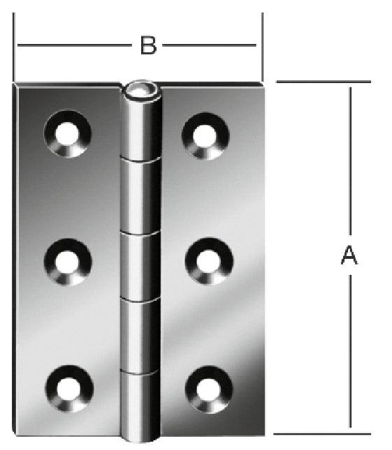 VORMANN Hinges - Stainless steel 10502 H.50mm W.39mm S.1.0mm VA gerolt, semi-wide - Swordslife