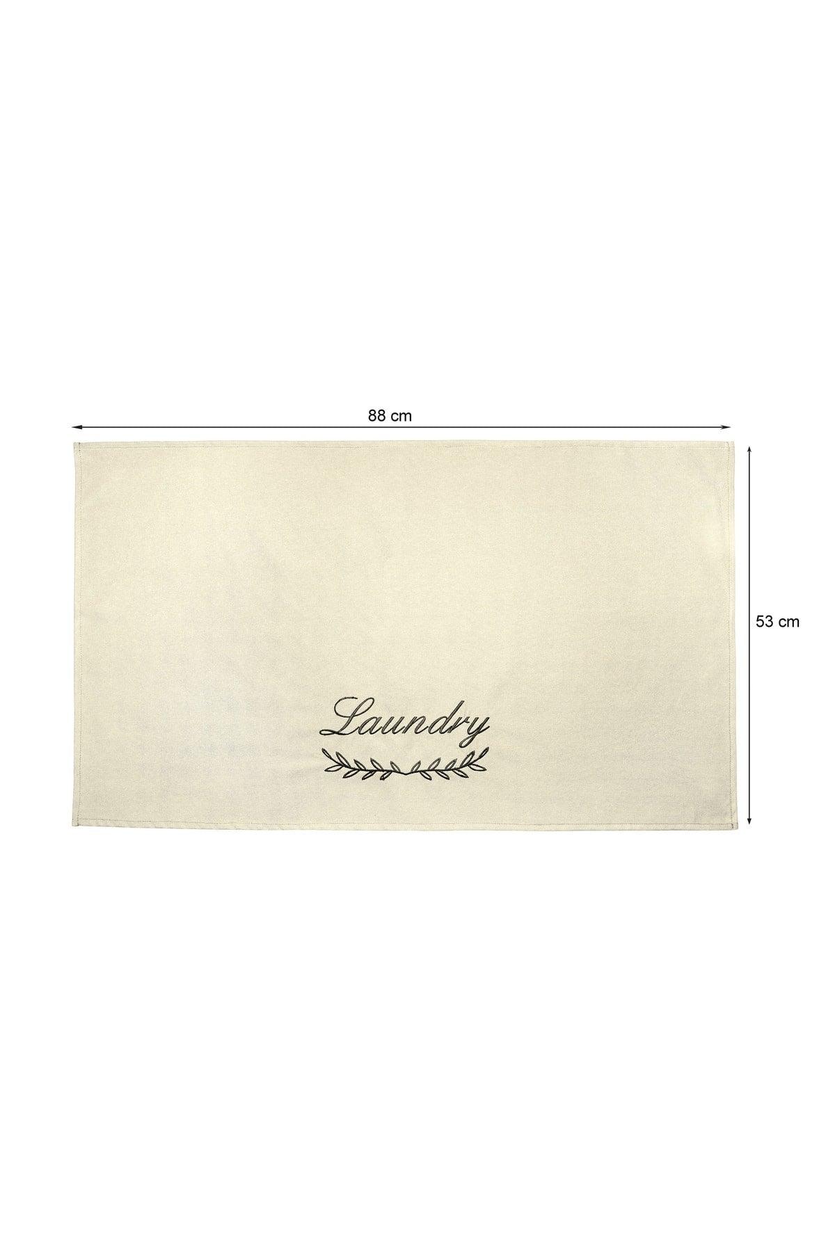 Washing Machine Cover Embroidered Liquid Proof Fabric Cream Color - Swordslife