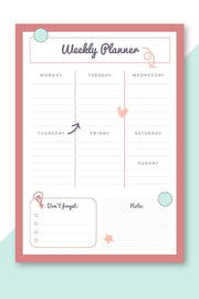 Weekly Planner - Daily Reminder