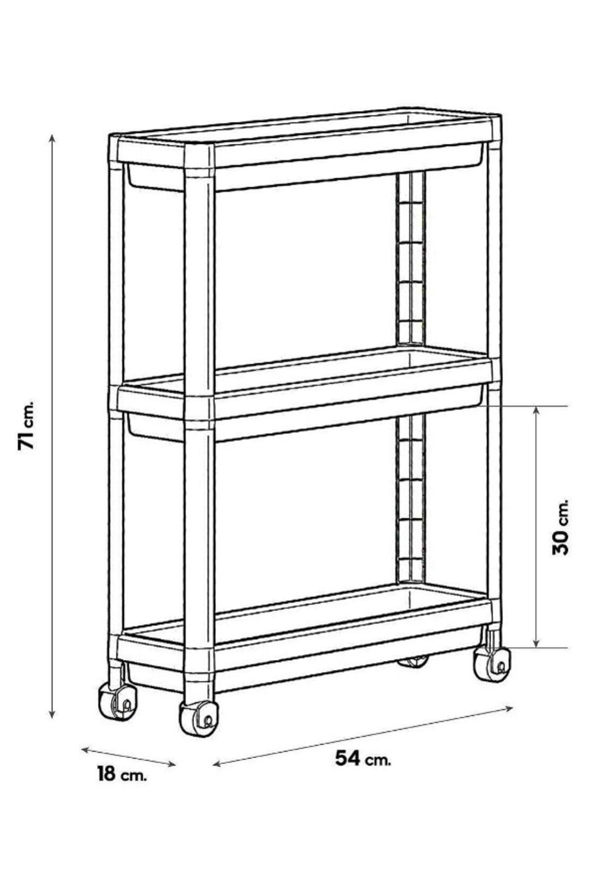 3 Tiers Plastic Kitchen Shelf With Wheels Bathroom Shelf Bathroom Organizer Black - Swordslife