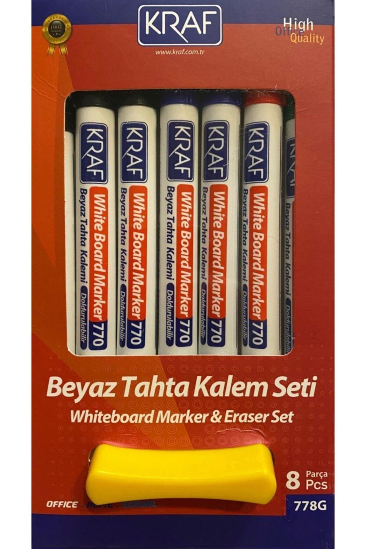 Whiteboard Pen And Eraser 8 Pack