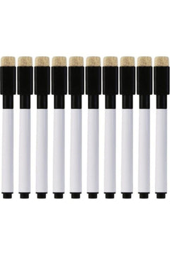 Pack of 10 whiteboard markers with eraser