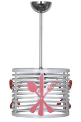 White Case Pink Cutlery Grille Kitchen Single Chandelier - Swordslife