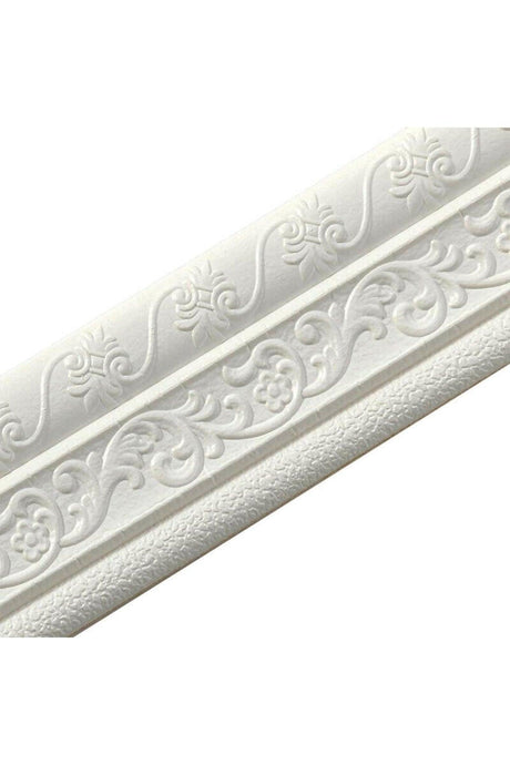 White Motif 8cm-115cm Adhesive Lath Frame Skirting - Swordslife