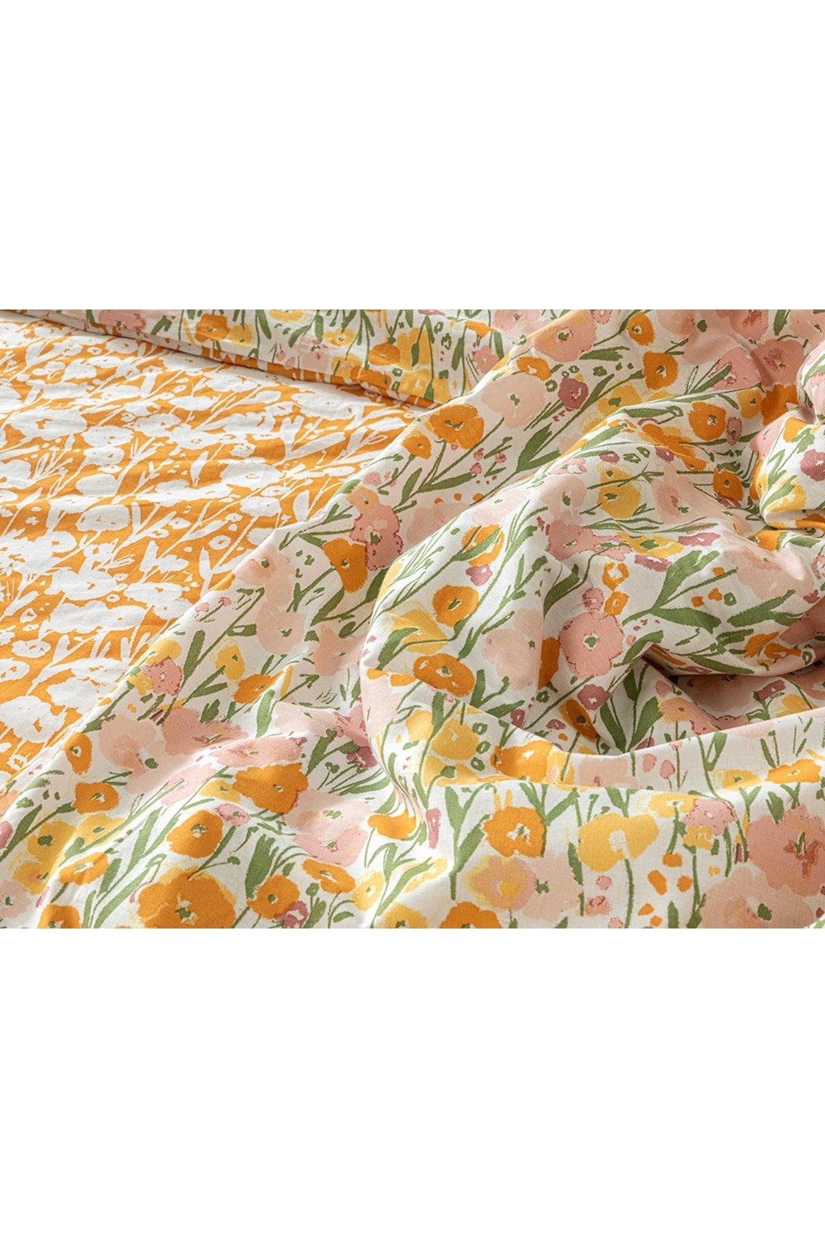 Wild Flowers Cotton Double Duvet Cover Set 200x220 Cm Pink - Swordslife