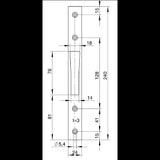 Wilka / Rotary latch locking plate / 9513 / käntig / 24x240x3 - Swordslife